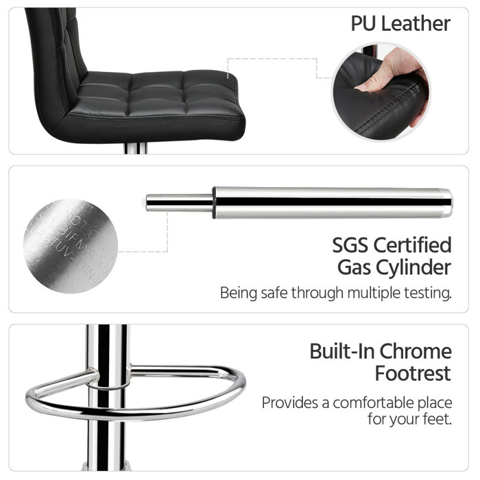 Zipcode Design™ Diana Swivel Adjustable Height Bar Stool & Reviews